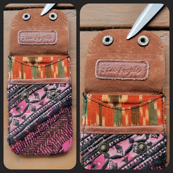 🌎👽 Free People Boho Embroidered Repurposed vtg banjara hippie Wallet card case - Picture 3 of 16